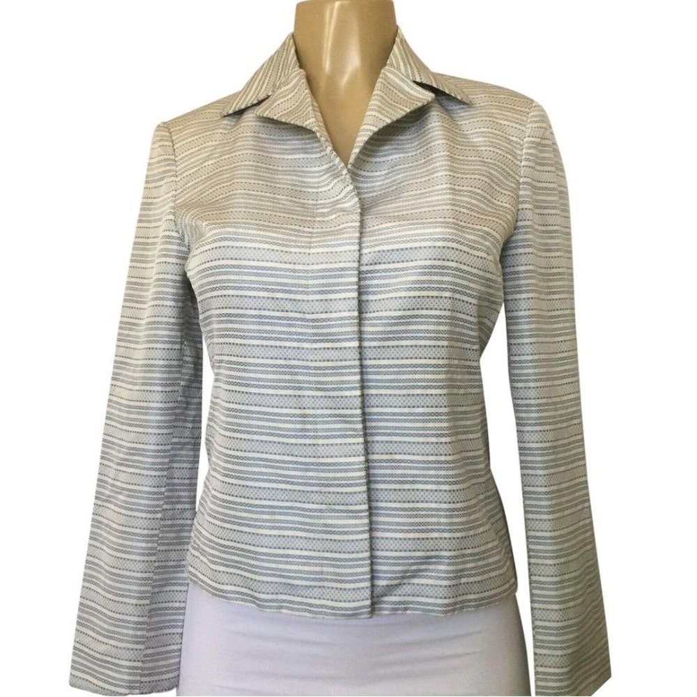Michael Kors Collection Silk Jacket Blazer Blue 2